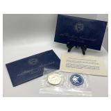 Two 1974 Uncirculated Eisenhower Silver Dollars