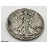 Three 1942 Walking  Liberty Half Dollars