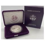 Uncirculated 1990 1oz Fine Silver Walking Liberty Half Dollar