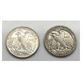 Three 1943 Walking Liberty Half Dollars