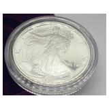 Uncirculated 1990 1oz Fine Silver Walking Liberty Half Dollar