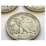 1943, 1944 and 1945 Walking Liberty Half Dollar Coins