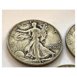 1943, 1944 and 1945 Walking Liberty Half Dollar Coins