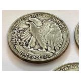 1943, 1944 and 1945 Walking Liberty Half Dollar Coins