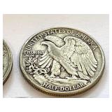 1943, 1944 and 1945 Walking Liberty Half Dollar Coins