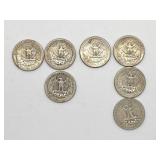 Seven Silver Quarters; 1938, 1939, 1940 & 1941