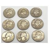 9 Quarter Silver Coins