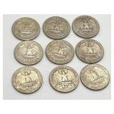 9 Quarter Silver Coins