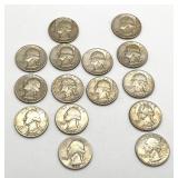 13 Silver Quarter Coins