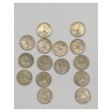 13 Silver Quarter Coins