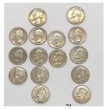 13 Silver Quarter Coins