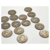 13 Silver Quarter Coins