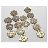13 Silver Quarter Coins