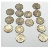 13 Silver Quarter Coins