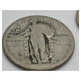 Two Standing Liberty Quarters