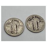 Two Standing Liberty Quarters