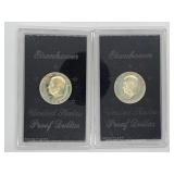 Two 1974 Eisenhower Proof Dollar Coins