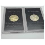 Two 1974 Eisenhower Proof Dollar Coins