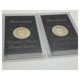 Two 1974 Eisenhower Proof Dollar Coins