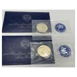Two 1974 Eisenhower Proof Dollar Coins