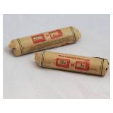 L@@K (2) Rolls of Unsearched 1 Cent Wheat Pennies from The Fidelity Savings Bank Antigo Wisconsin WOW