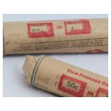 L@@K (2) Rolls of Unsearched 1 Cent Wheat Pennies from The Fidelity Savings Bank Antigo Wisconsin WOW