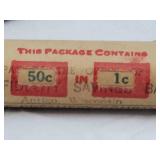 L@@K (2) Rolls of Unsearched 1 Cent Wheat Pennies from The Fidelity Savings Bank Antigo Wisconsin WOW