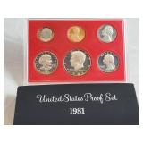 Uncirculated 1981 United States Proof Set