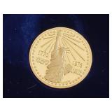 1776-1976 National Bicentennial Medal Gold Coin with Original Wooden Case