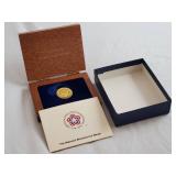 1776-1976 National Bicentennial Medal Gold Coin with Original Wooden Case