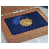 1776-1976 National Bicentennial Medal Gold Coin with Original Wooden Case