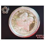 1973 Sterling Silver American Revolution Bicentennial "Samuel Adams & Patrick Henry" Dollar Coin