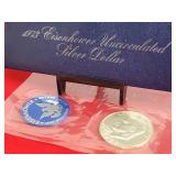 Uncirculated U.S. Mint 1973 Eisenhower Silver Dollar