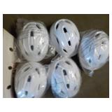 Lot of 5 White Bike Helmets...
