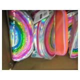 box of erasers, pencil pouches and ...