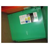box of orangs,green and red folders...
