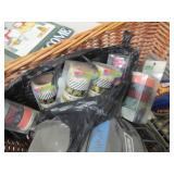 wicker basket with hocky helmet ,we...