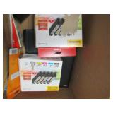 box of filefolders, pens, printer i...