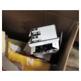 big box of paper, file folders, pen...
