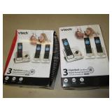 2 vtech 3 handset cordless telephon...