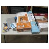 lot of storage items and stud finde...