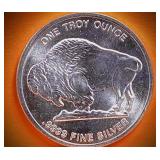 (1) "Buffalo" Silver Round --- .9999 FINE SILVER BULLION