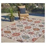 Vinca Cayla Taupe 7 ft. x 10 ft. Global Indoor/Outdoor Area Rug