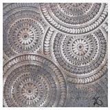 Spiral Medallion Cool Gray Tones 8 ft. x 10 ft. Area Rug