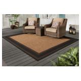 hampton bay Brown with Black Border 8 ft. x 10 ft. Indoor/Outdoor Area Rug