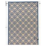 FW Collection Pothos Dark Blue 9 ft. x 12 ft. Trellis Polypropylene Indoor/Outdoor Area Rug