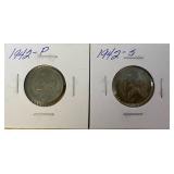 1942 Silver War Nickels - P & S