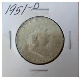 1951-D Franklin Half Dollar