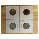 Four Liberty Head Nickels - 1905, 1906, 1910, & 1911