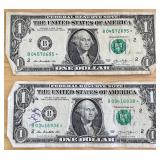 Two $1 Star Notes - B03416938* & B04572695*